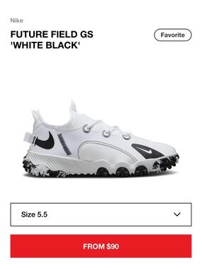 Nike White & Black Future Field GS Track Spikes